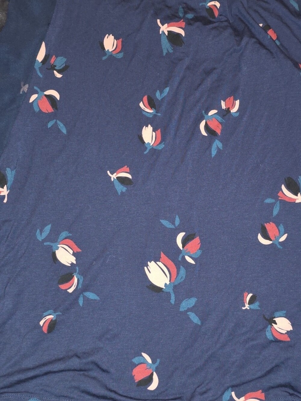 Women's Navy Floral Ruffle Sleeveless Top